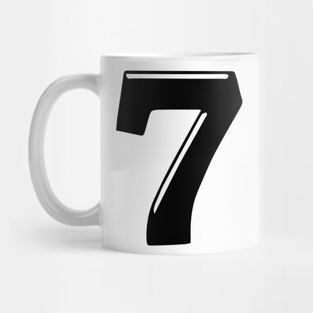 Number 7 in 3d font text style by Spinkly